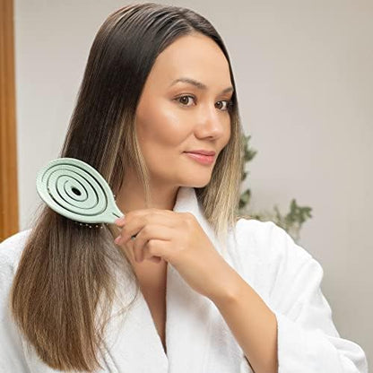 Ninabella Haarbürste ohne Ziepen - Bürste für Damen und Herren - Detangler Bürste auch für Locken & Lange Haare - Entwirrbürste Haarbürsten - Grün