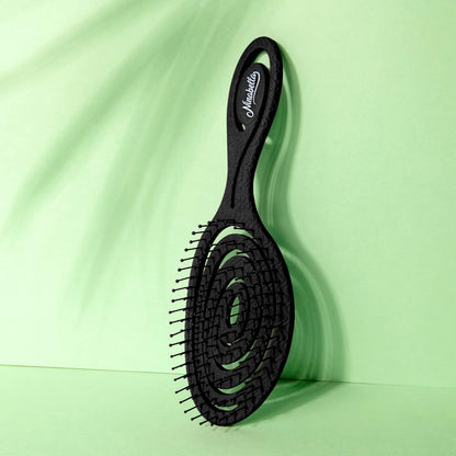 Ninabella Haarbürste ohne Ziepen - Bürste für Damen und Herren - Detangler Bürste auch für Locken & Lange Haare - Entwirrbürste Haarbürsten - Schwarz