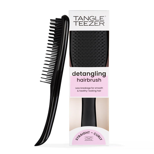Tangle Teezer Ultimate Detangler Haarbürste – Für Nasses & Trockenes Haar – Entwirrungsbürste für Alle Haartypen – Zweistufige Borsten Reduzieren Haarbruch & Entfernen Knoten – Schwarz