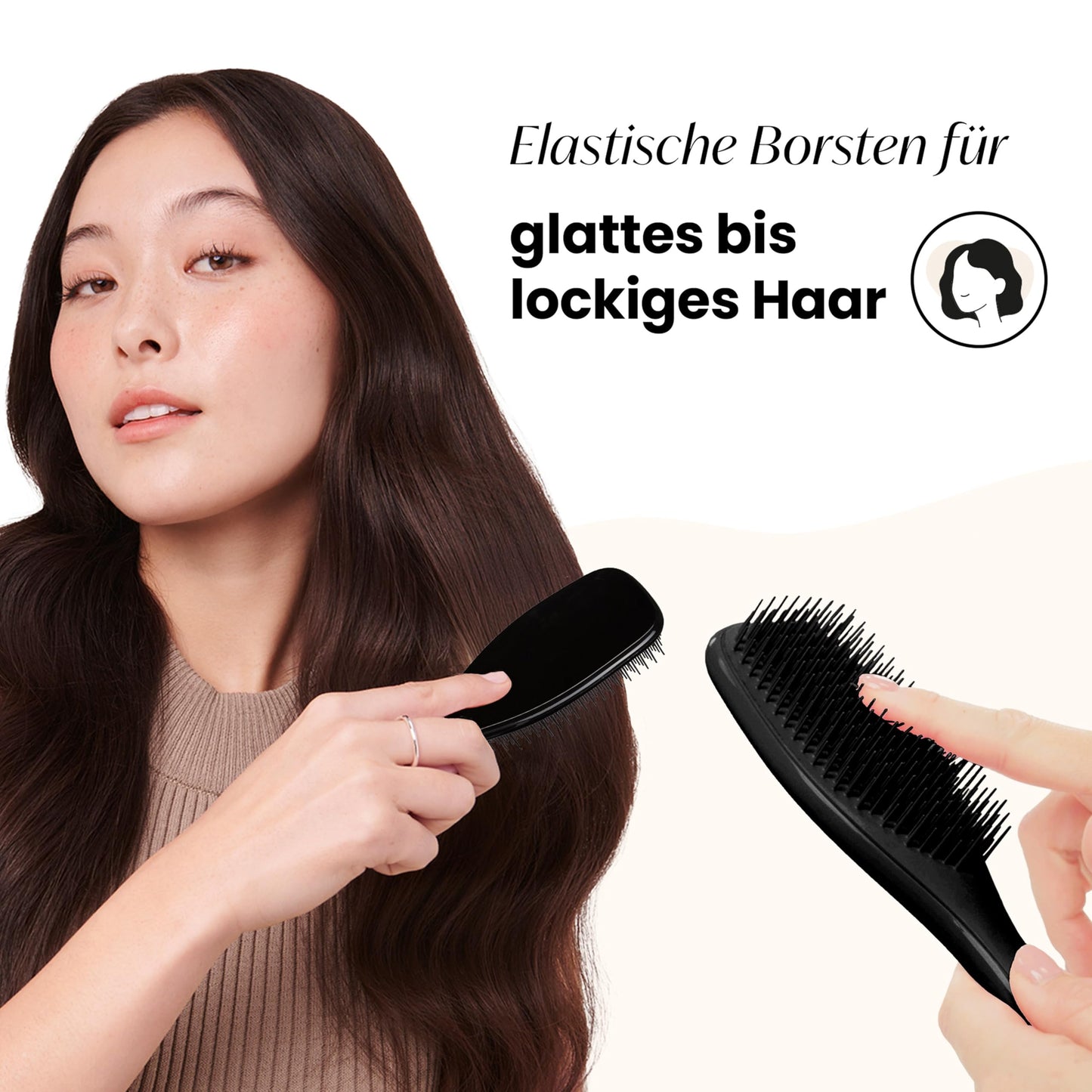 Tangle Teezer Ultimate Detangler Haarbürste – Für Nasses & Trockenes Haar – Entwirrungsbürste für Alle Haartypen – Zweistufige Borsten Reduzieren Haarbruch & Entfernen Knoten – Schwarz